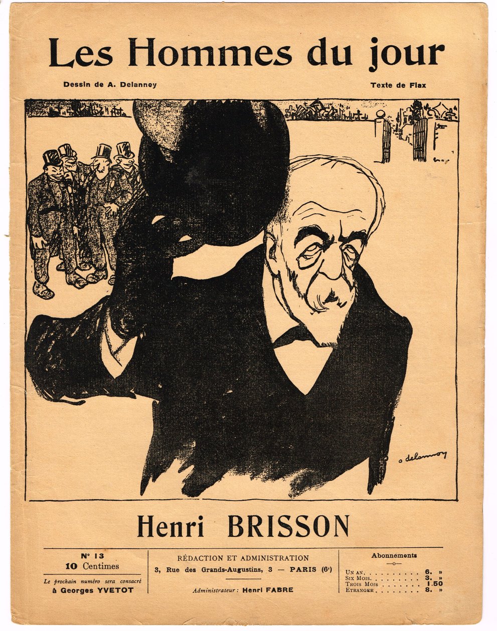 Omslag till "" The Men of the Day "", Satirical in B & W av Aristide Delannoy