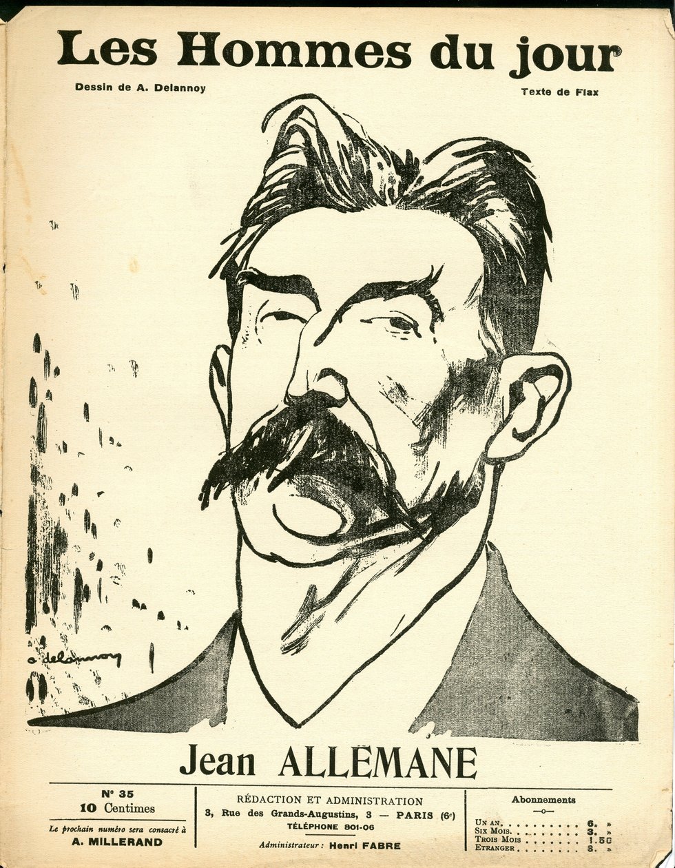 Omslag till "" The Men of the Day "", Satirical in B & W av Aristide Delannoy