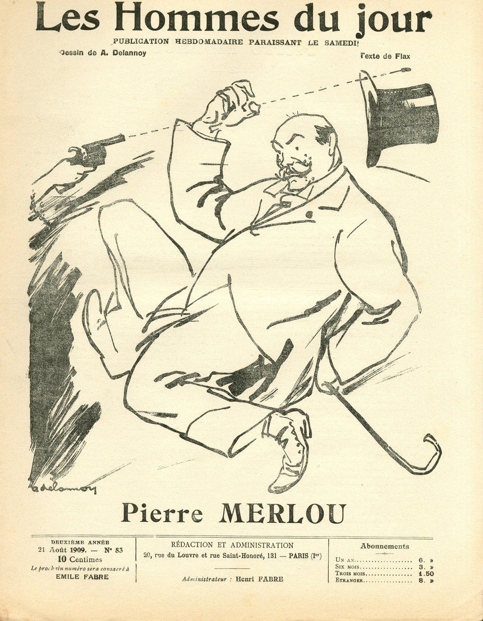 Omslag till "" The Men of the Day "", Satirical in B & W av Aristide Delannoy