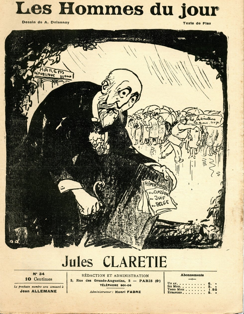 Omslag till "" The Men of the Day", cirka 1906 - Illustration av Aristide Delannoy (1874-1911): Claretie Jules (1840-1913) av Aristide Delannoy