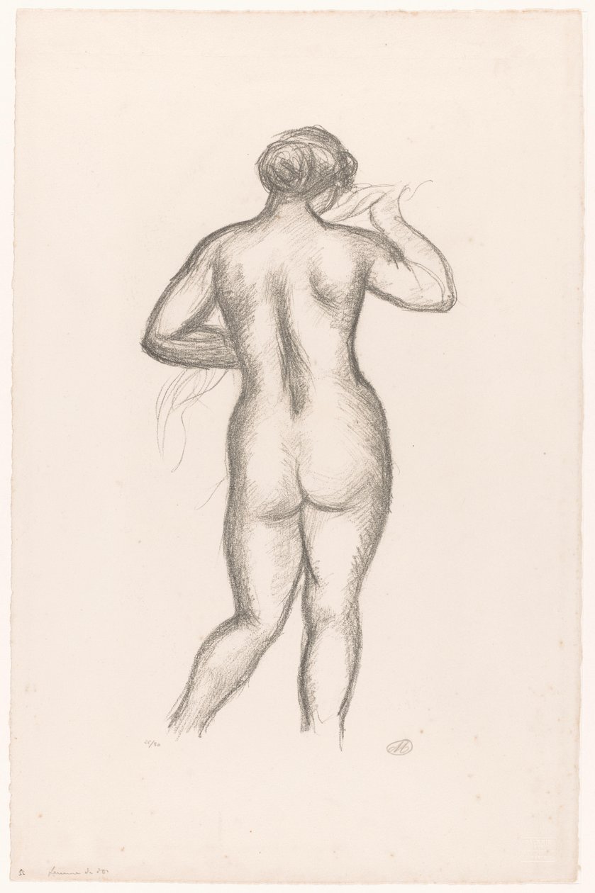Naken kvinna sedd bakifrån Femme nue de dos (originaltitel) av Aristide Maillol (signed by artist)