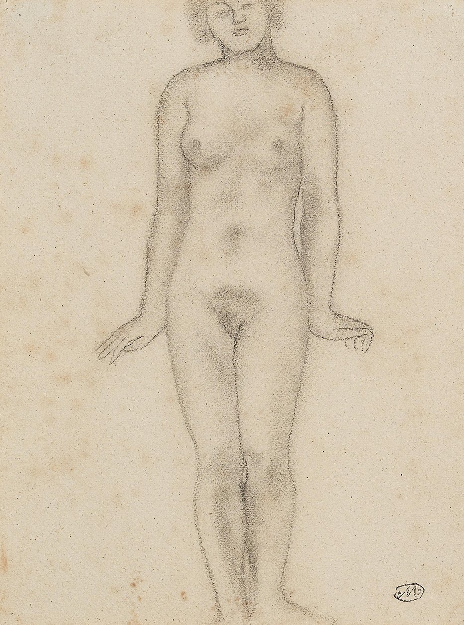 Aristide Maillol Studie till den centrala skulpturen av de tre nymferna av Aristide Maillol