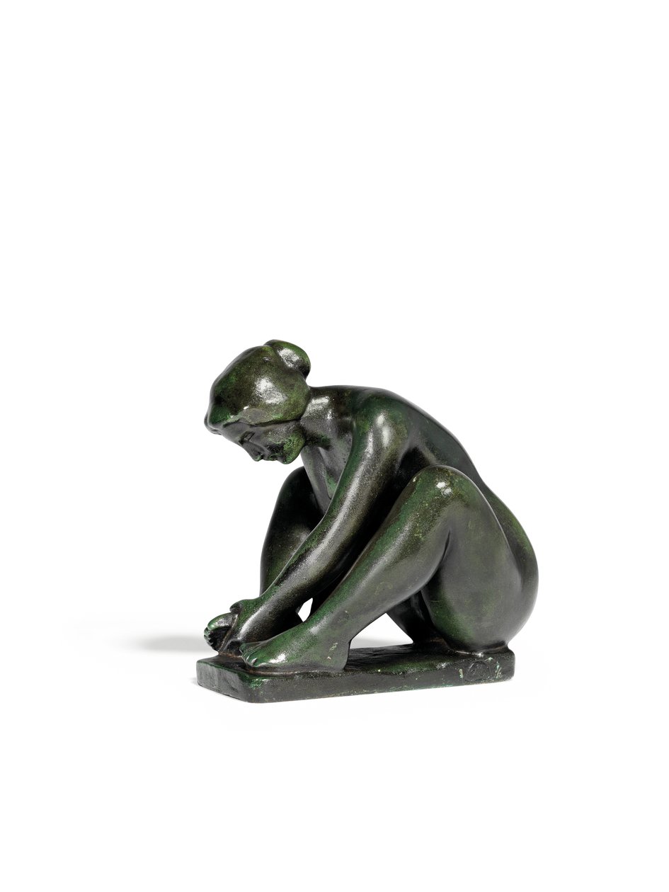 Hukande Flicka Håller En Fot av Aristide Maillol
