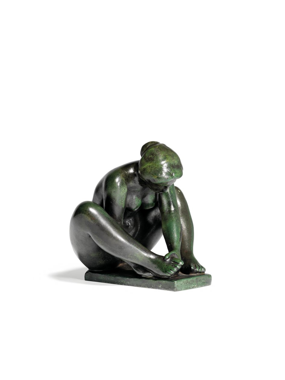 Hukande Flicka Håller En Fot av Aristide Maillol