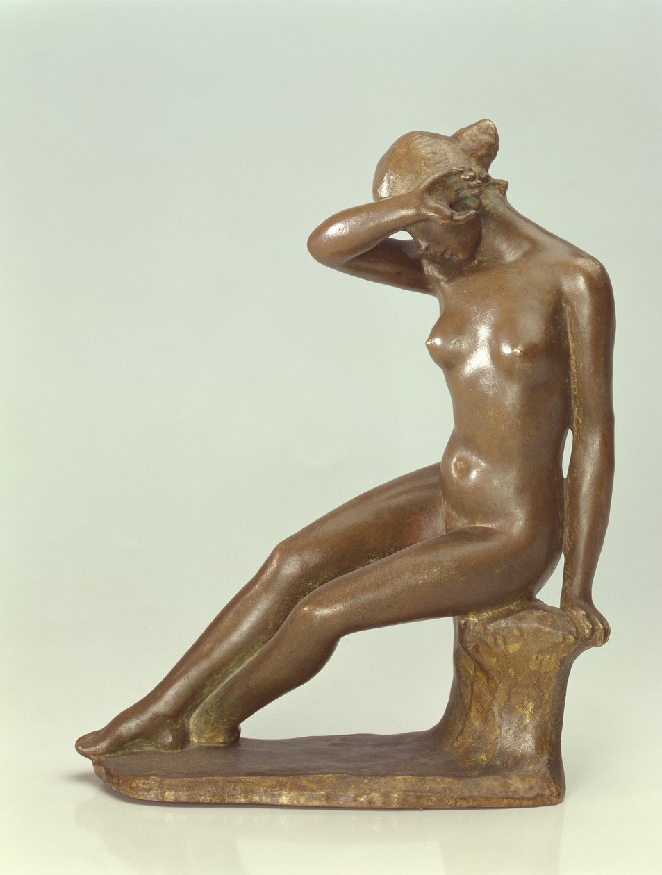 Kvinna som täcker sitt ansikte med sin hand, 1900 (brons) av Aristide Maillol