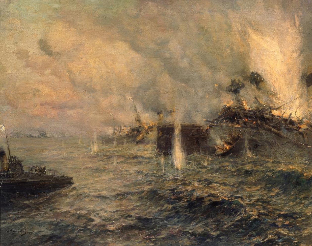 Sjöslaget vid Tsushima den 27 maj 1905 av Arkadi Afanassjewitsch Tschumakow