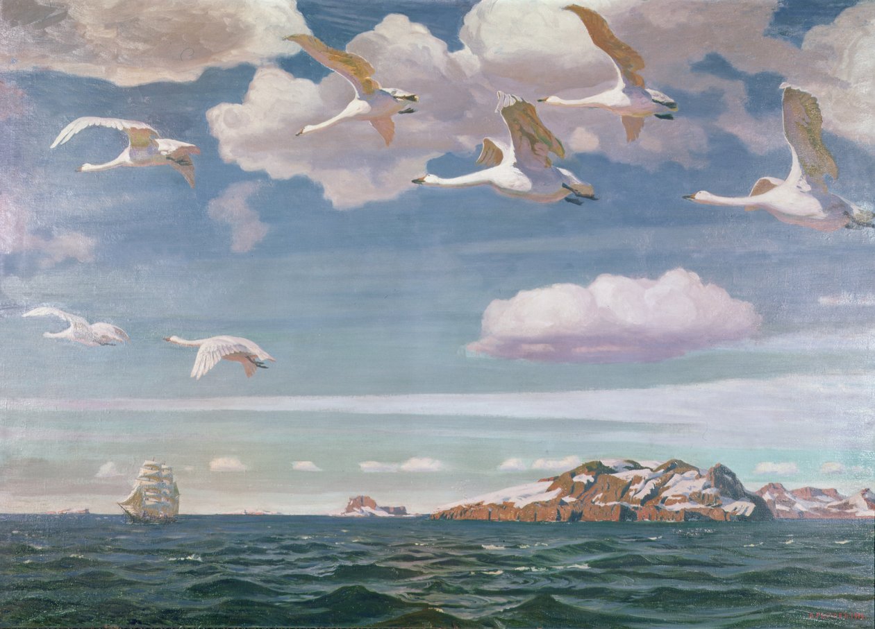 I det blå utrymmet, 1918 av Arkadij Aleksandrovic Rylov