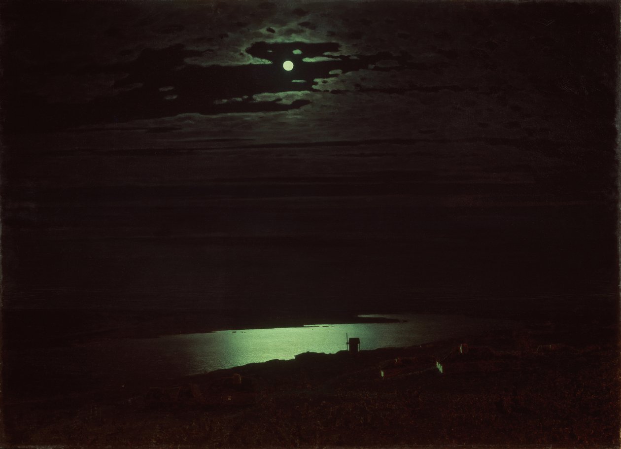 Månbelyst natt på Dnjepr, 1880 av Arkhip Ivanovich Kuindzhi