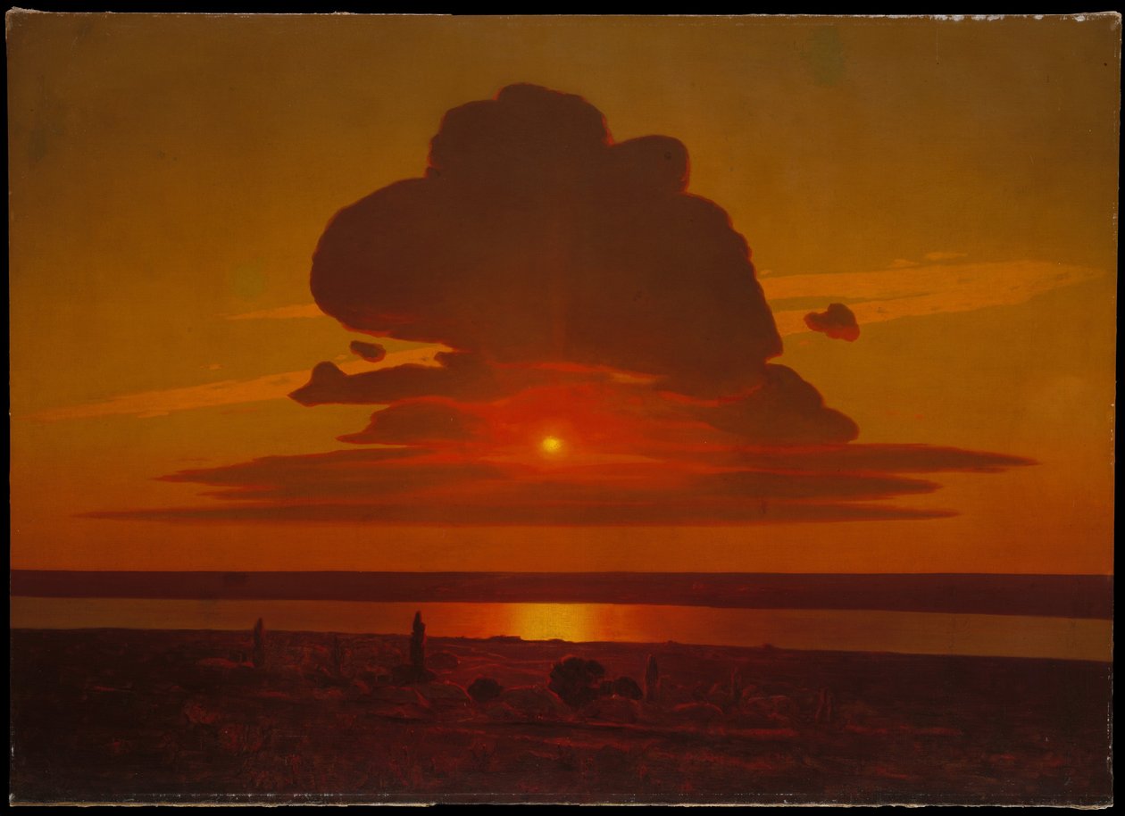 Röd solnedgång på Dnepr, 1905-1908 av Arkhip Ivanovich Kuindzhi