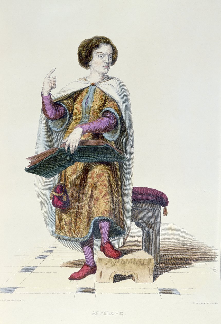 Abelard, illustration ur "Le Plutarque Francais" av E. Mennechet, 1835 (färggravyr) av Armand Guilleminot