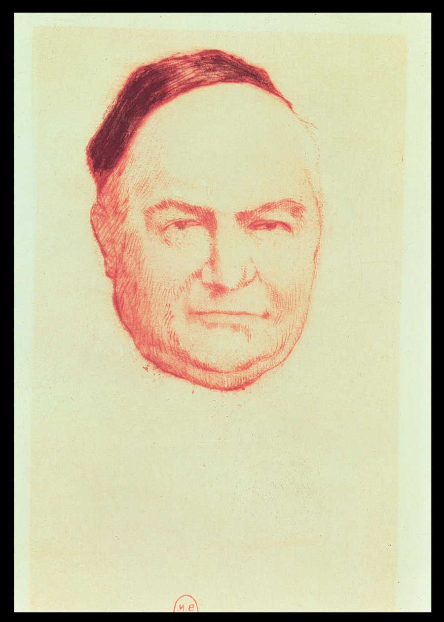 Porträtt av Charles Augustin Sainte-Beuve (1804-69) av Armand Rassenfosse