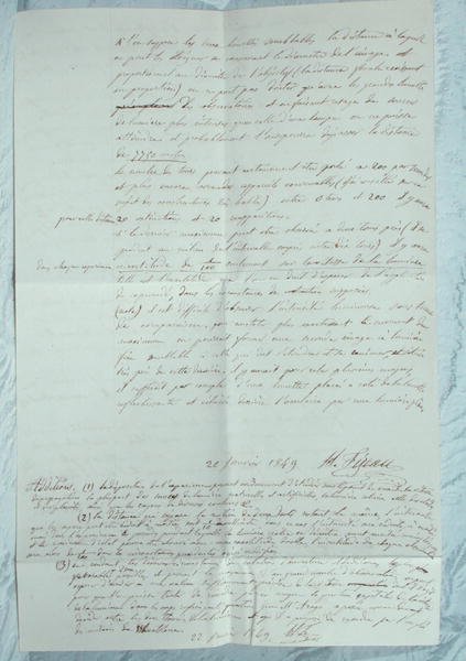 Brev som beskriver Fizeaus experiment för att bestämma ljusets hastighet av Armand Hippolyte Louis Fizeau