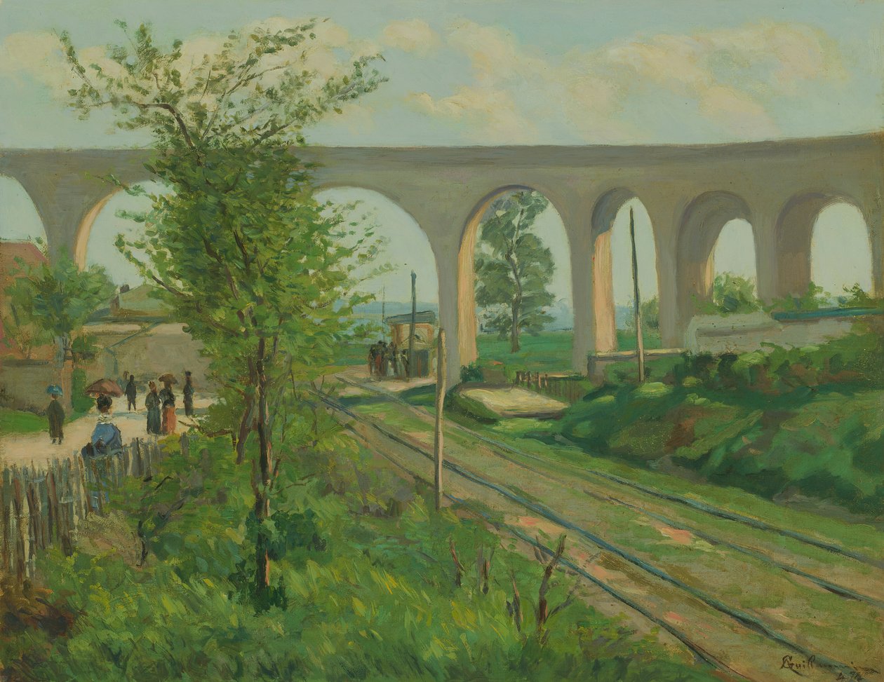 Arcueil-akvedukten vid Sceaux Railroad Crossing, 1874. av Armand Guillaumin