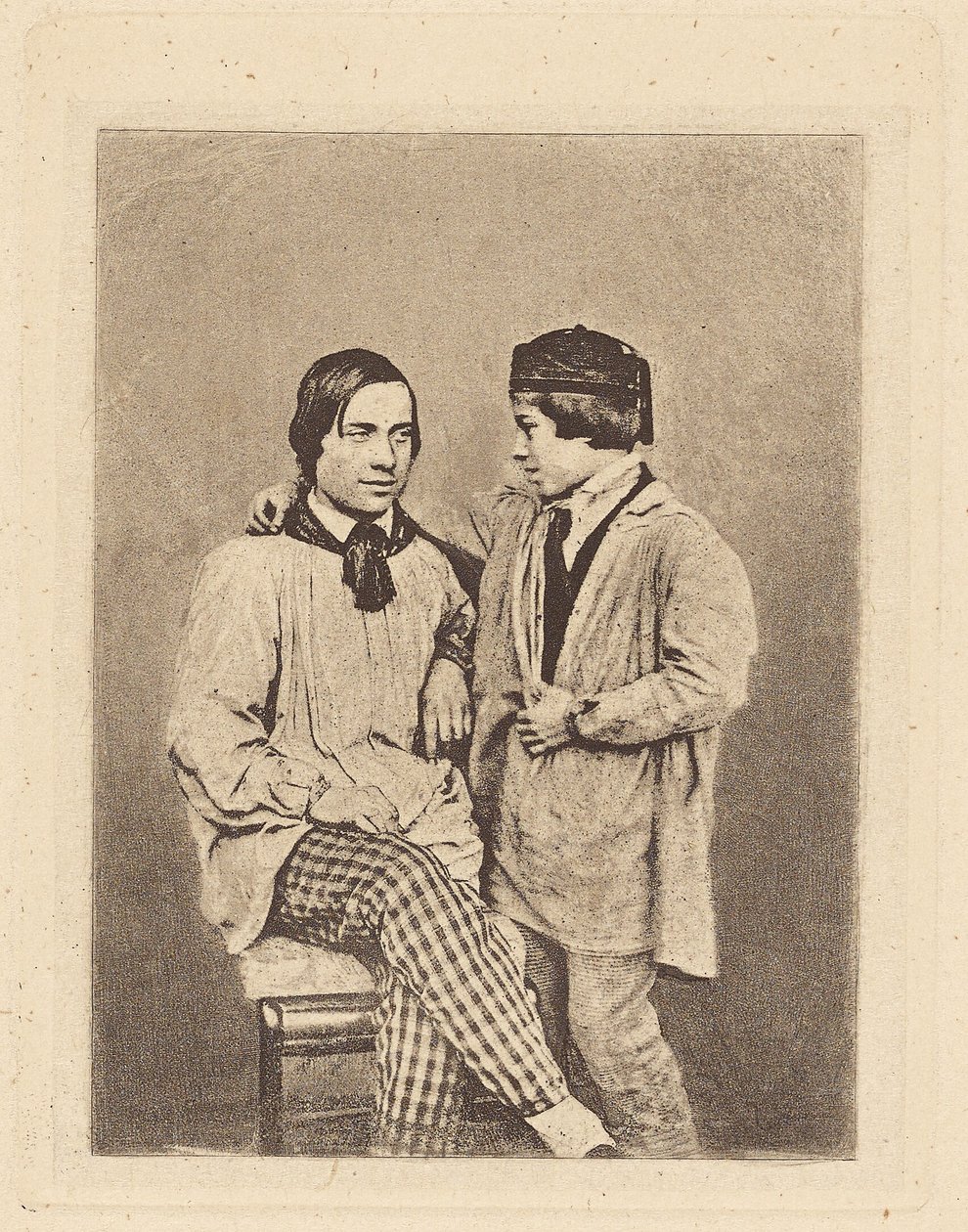 [Man och pojke] av Armand Hippolyte Louis Fizeau