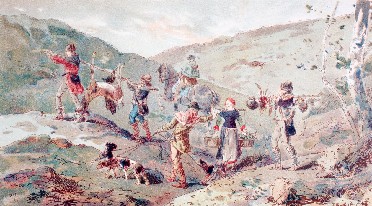 1200-talets jaktfest med bärare av Armand Jean Heins