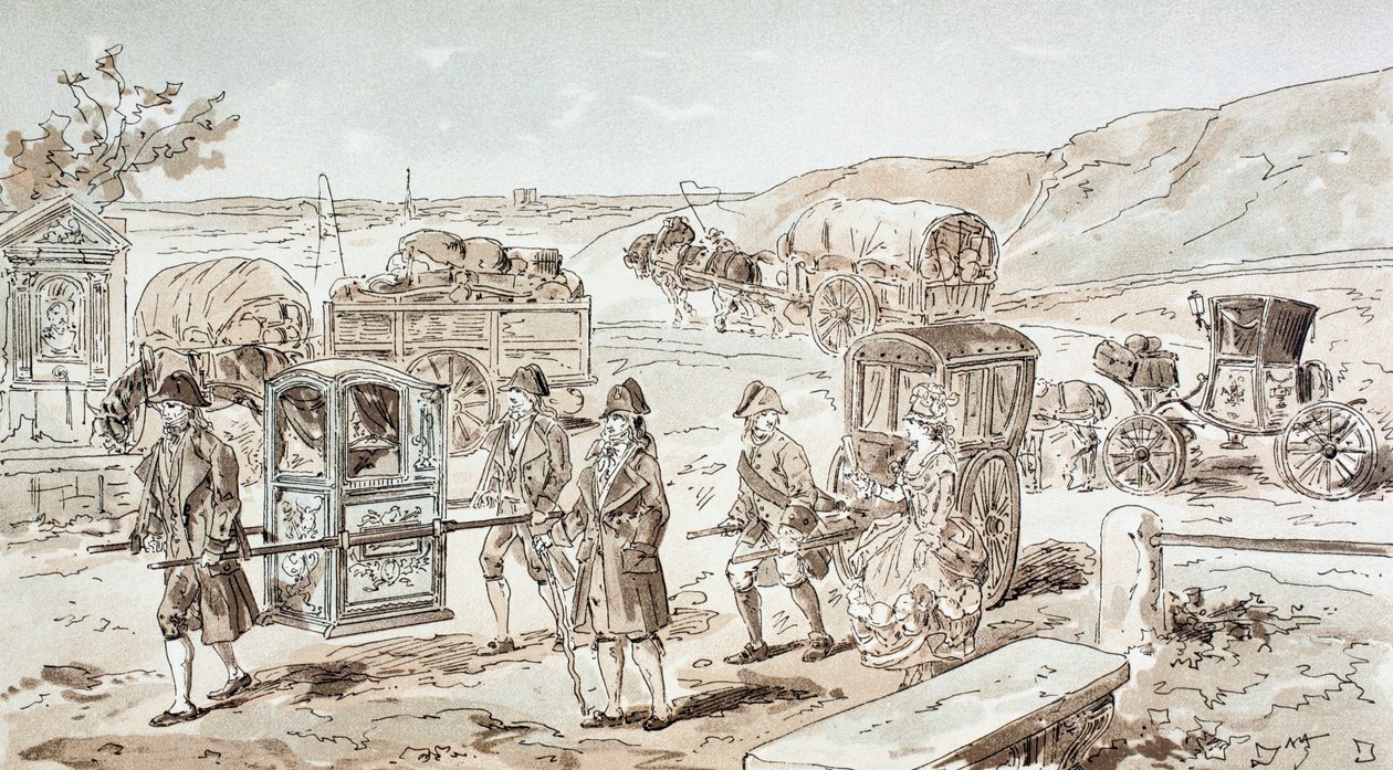 Exempel på transportmedel från 1700-talet, 1886 av Armand Jean Heins