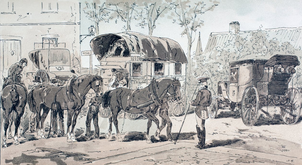 Typer av bussar som användes under 1800-talet av Armand Jean Heins