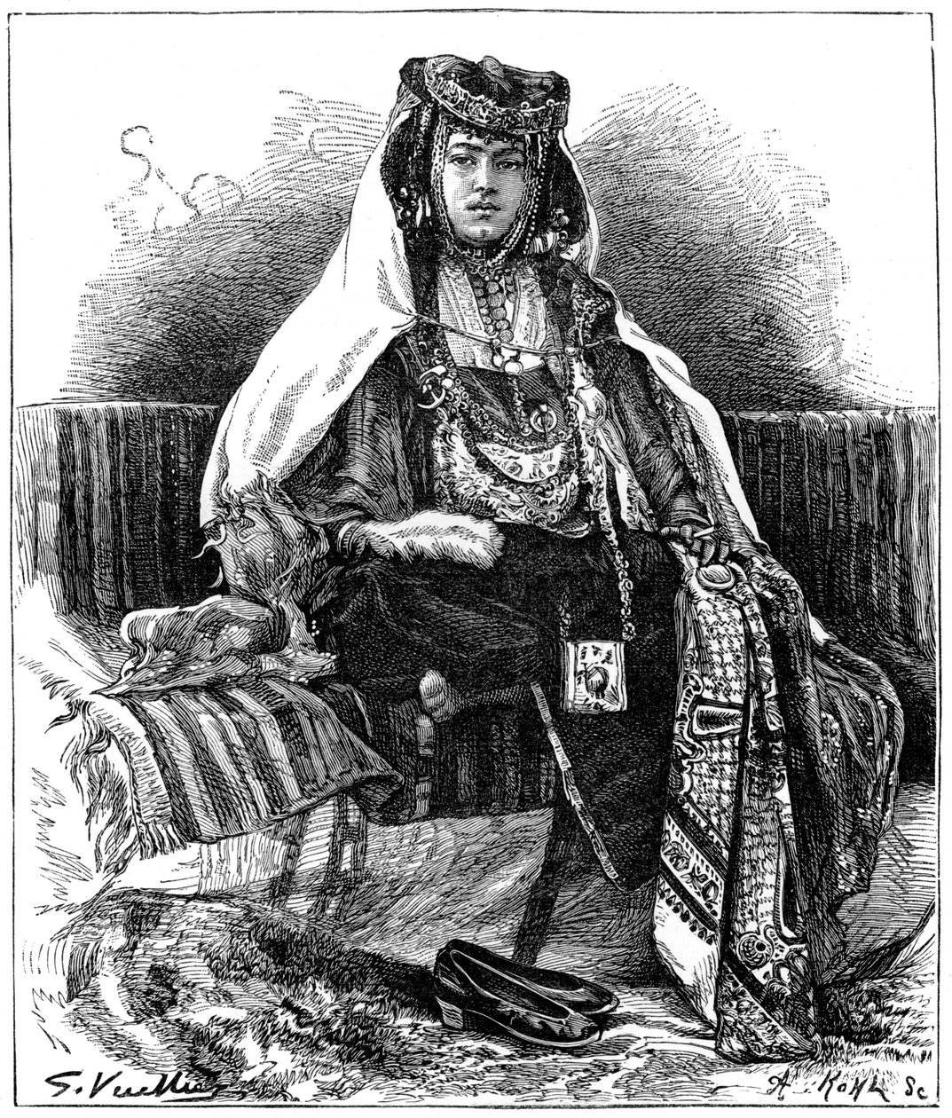 Ouled Nageldansare, Algeriet, c1890 av Armand Kohl