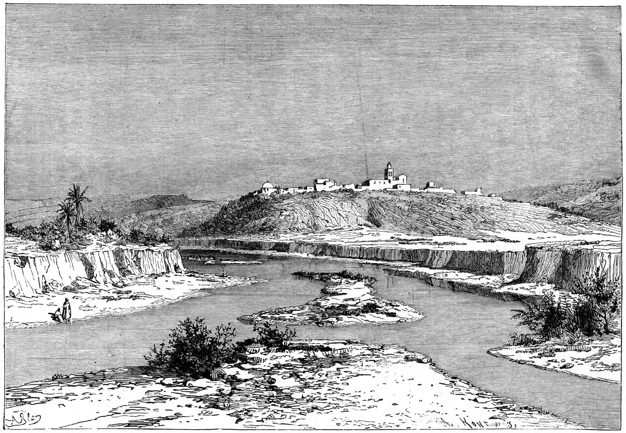 Mejerda vid Slugia, ovanför Mejez-el-Bad, c1890 av Armand Kohl