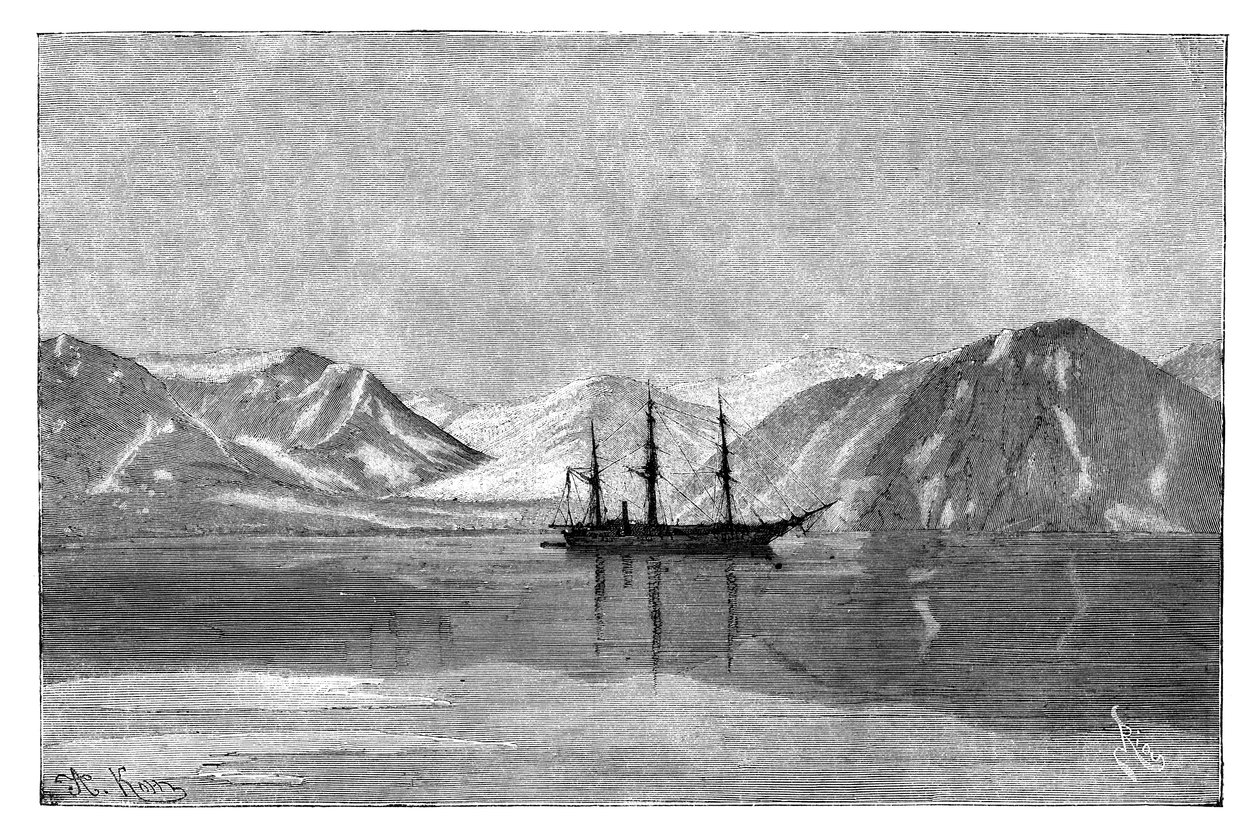 Vega för ankar i Konyam Bay, Sibirien, Ryssland, 1895. av Armand Kohl