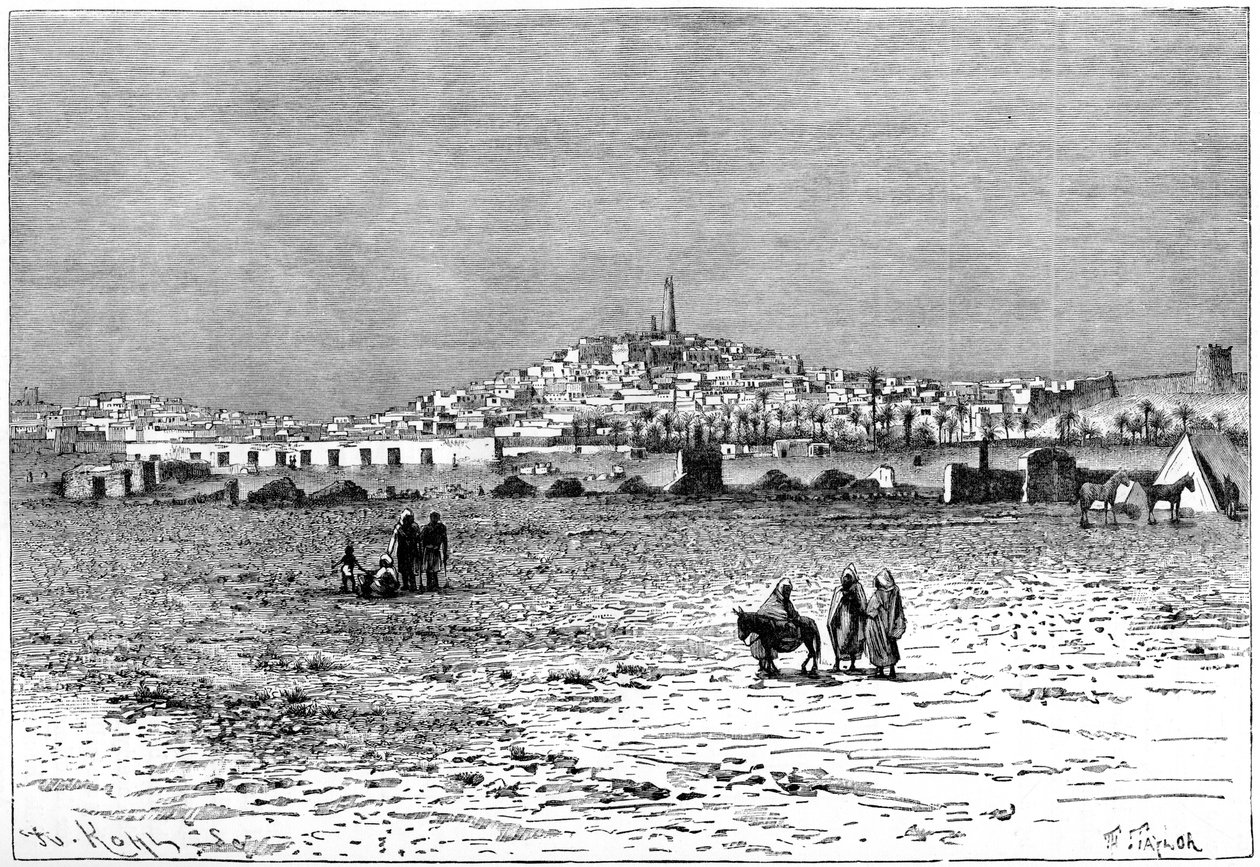 Utsikt över Ghardaia, Algeriet, c1890 av Armand Kohl