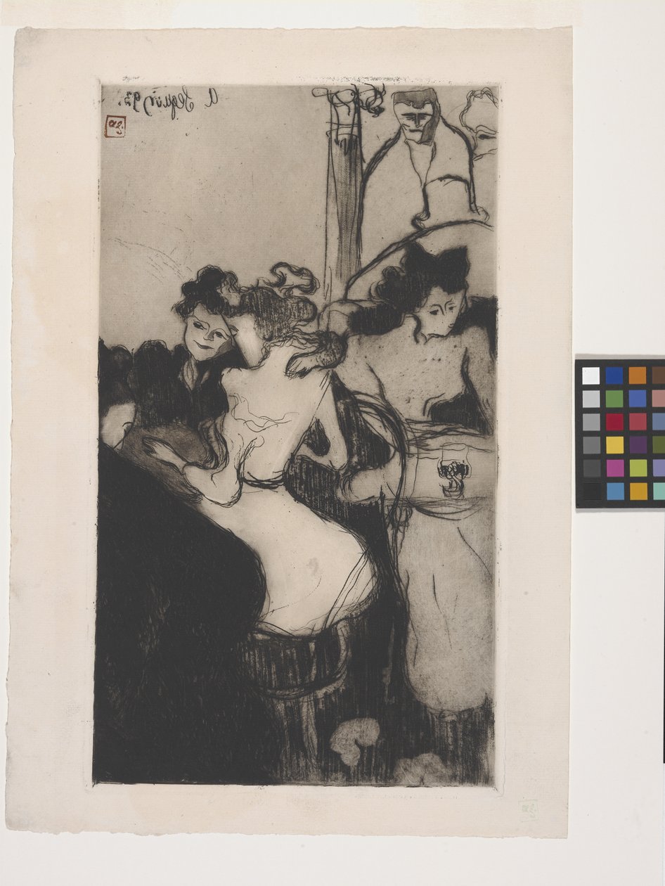 Le Bar (The Bar) (etsning, mjukmarkerad etsning, akvatint och roulette) av Armand Séguin