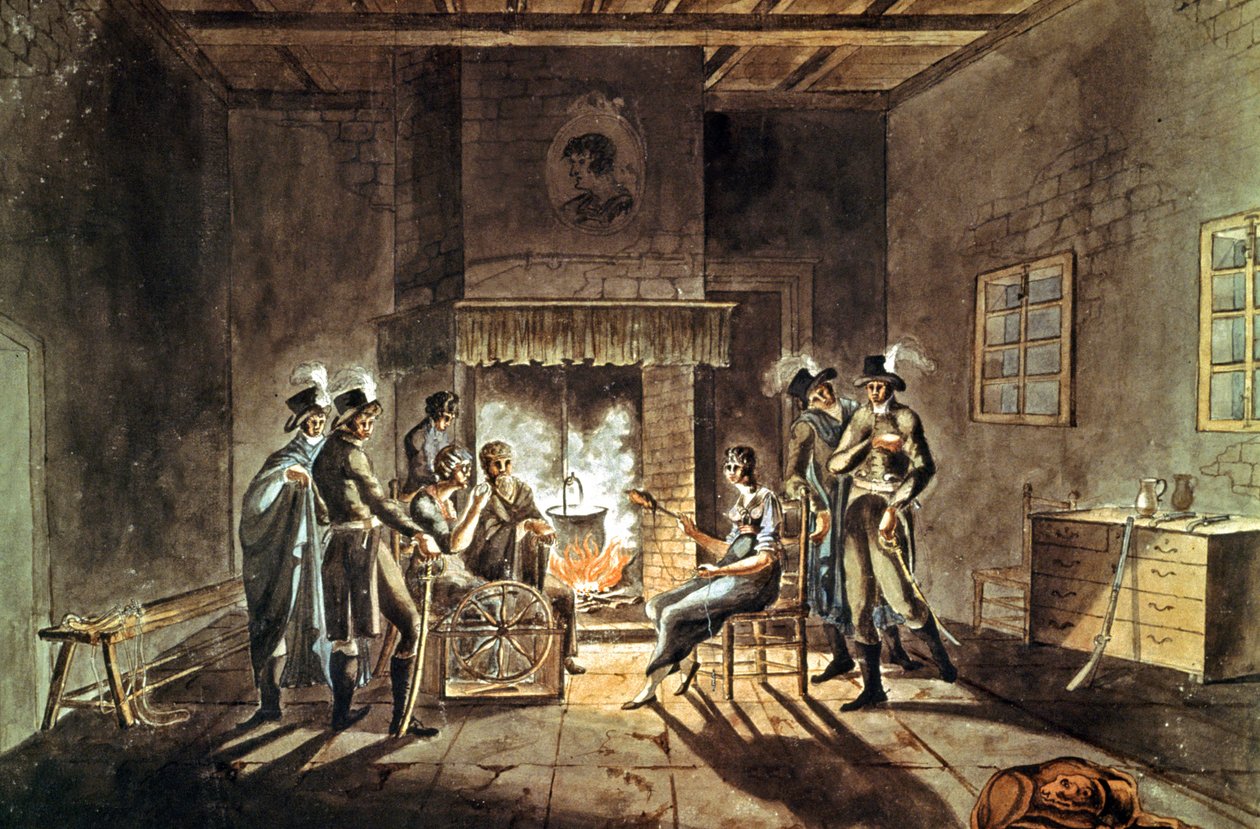 Conspiracy of Cadoudal, tidigt 1800-tal (gouache) av Armand de Polignac