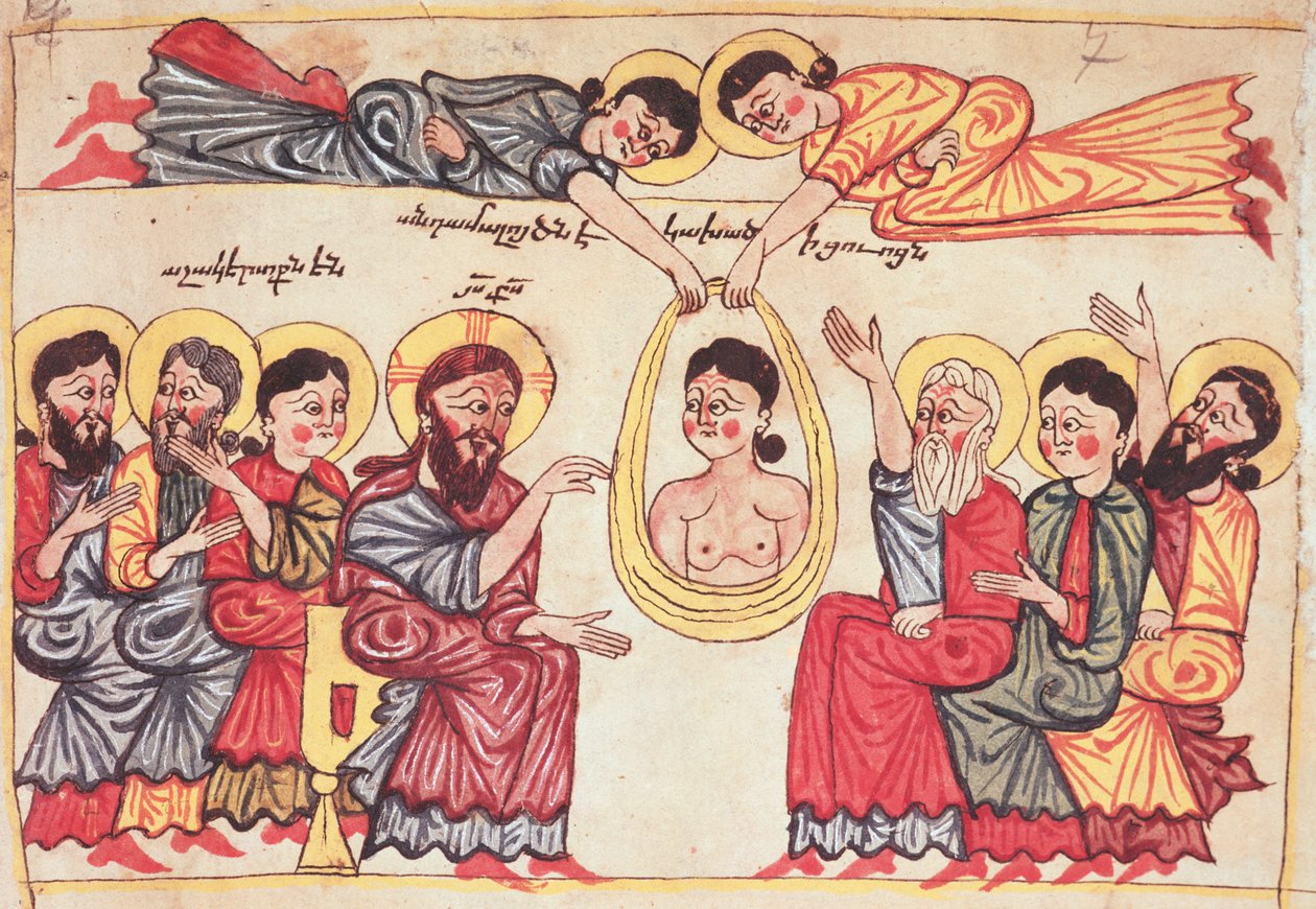 Att hela de sjuka från ett evangelium, ca 1200 av Armenian School