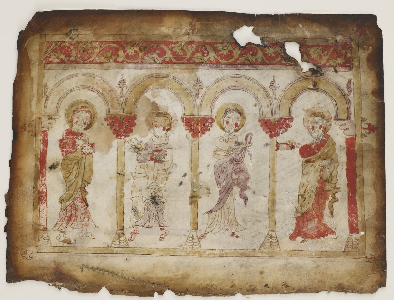 Porträtt av evangelisterna från ett evangelium (ogenomskinlig akvarell, bläck och guld på pergament) av Armenian School