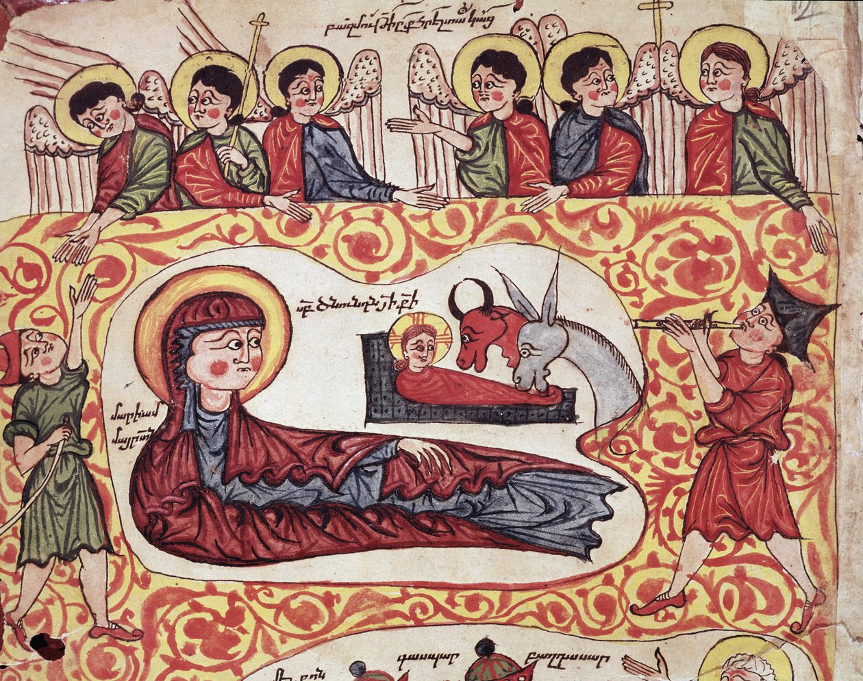 Tillbedjan av herdarna (miniatyr av Armenian School
