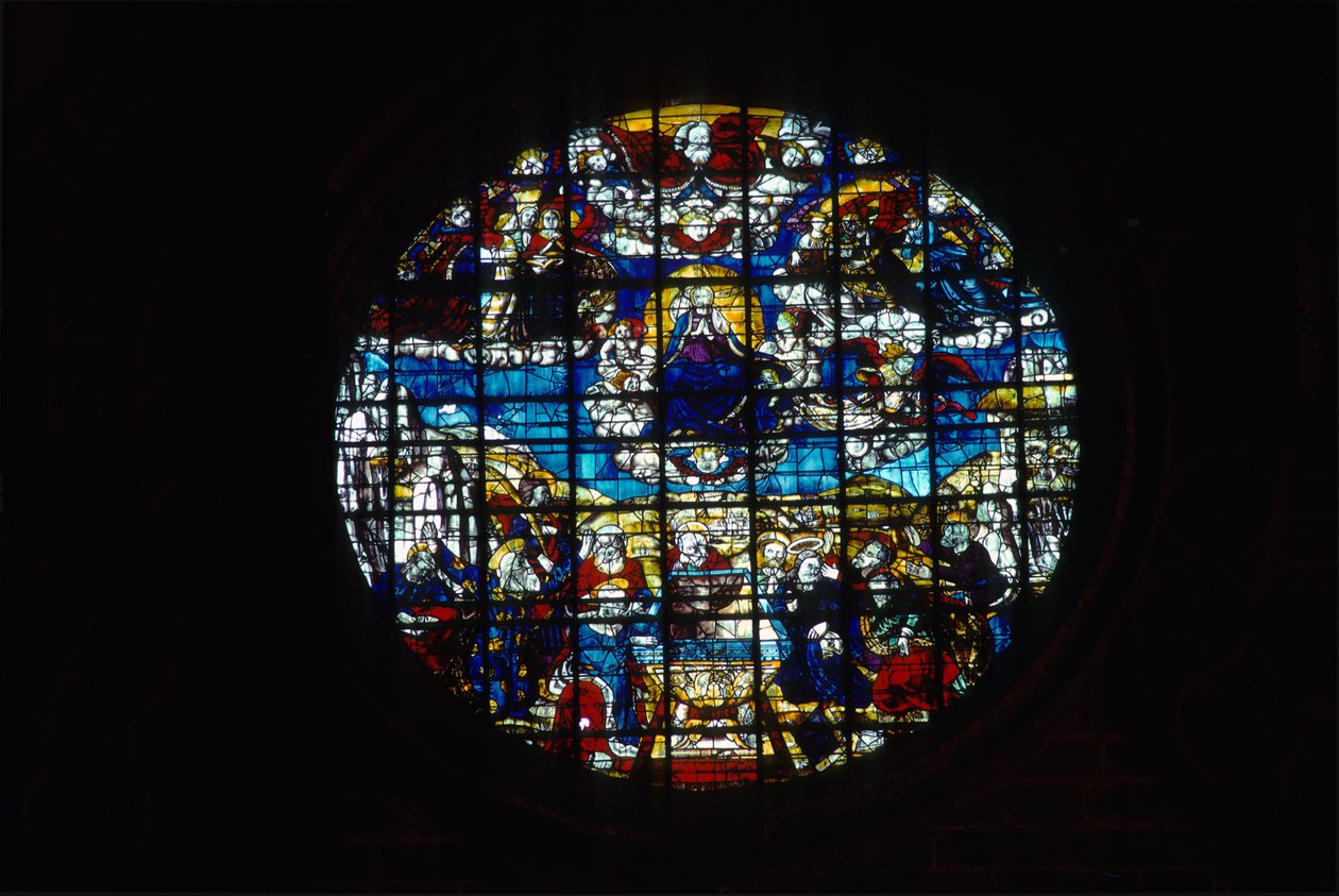 The Assumption of the Virgin (målat glas) av Arnao de Flandres