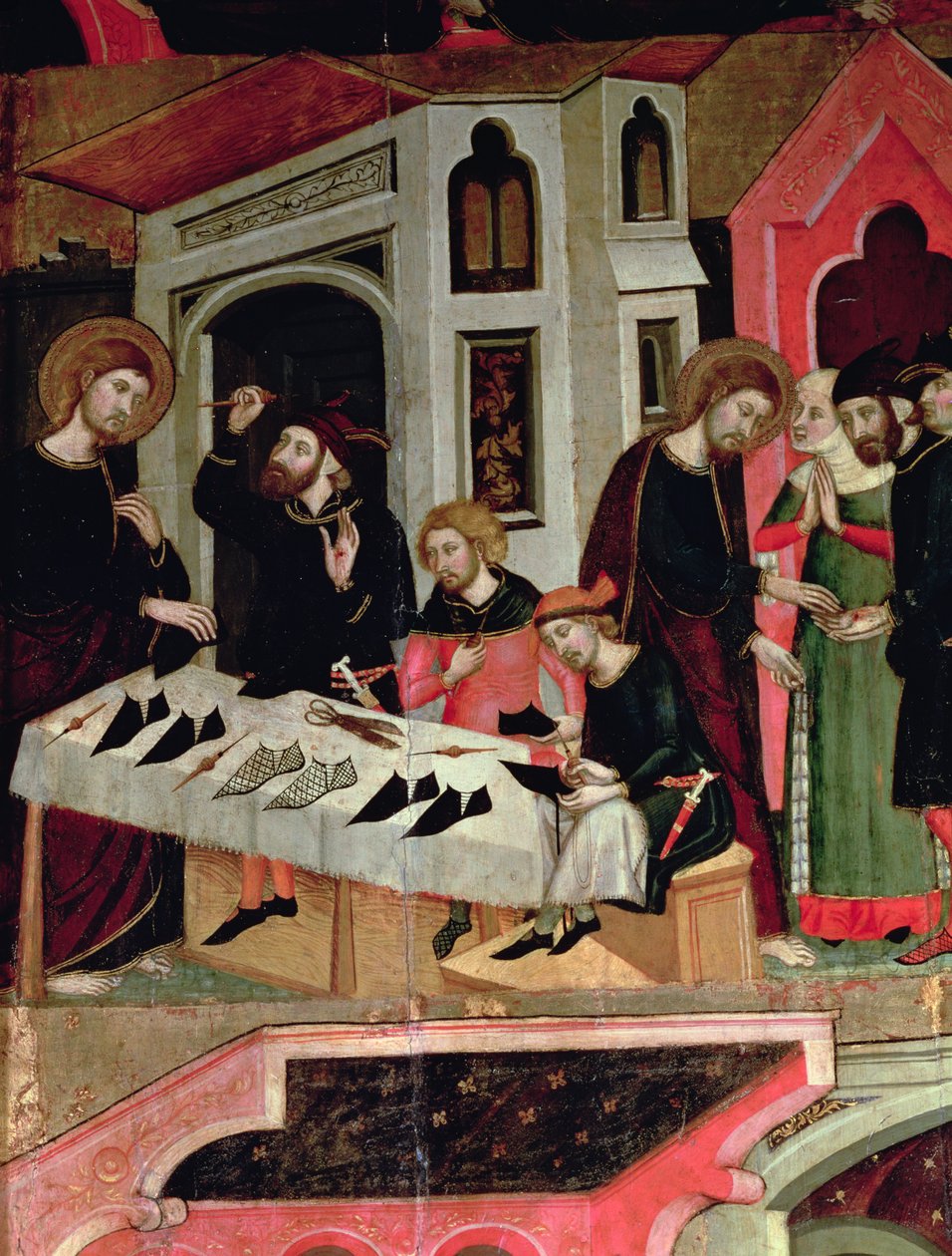 Sankt Markus botar skomakaren Anianus hand, detalj från "Saint Markus altartavla" av Arnau Bassa