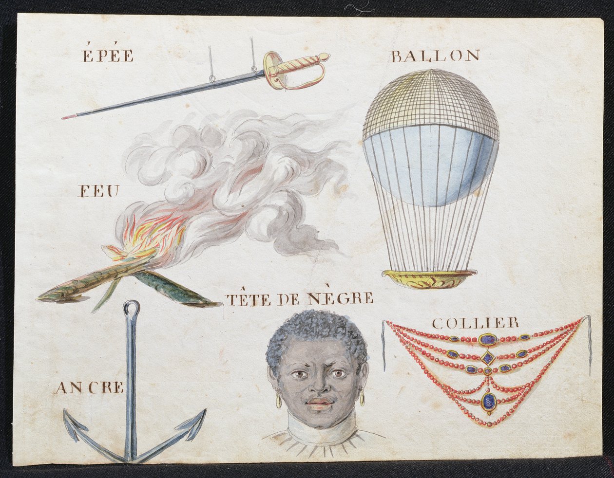 Illustrationer från "A French Alphabet Book of 1814", pub. av Charles Plante Fine Arts, 1814 av Arnaud de Beauregard