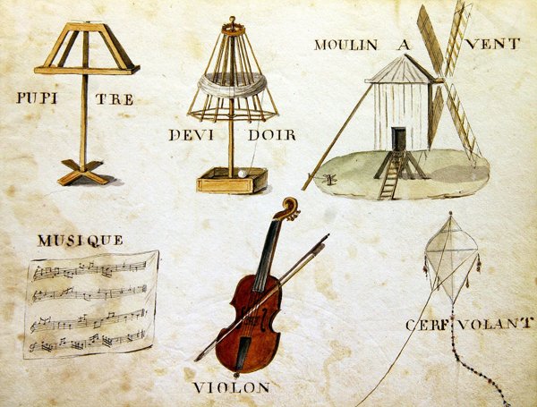 Illustrationer från "A French Alphabet Book of 1814", pub. av Charles Plante Fine Arts av Arnaud de Beauregard