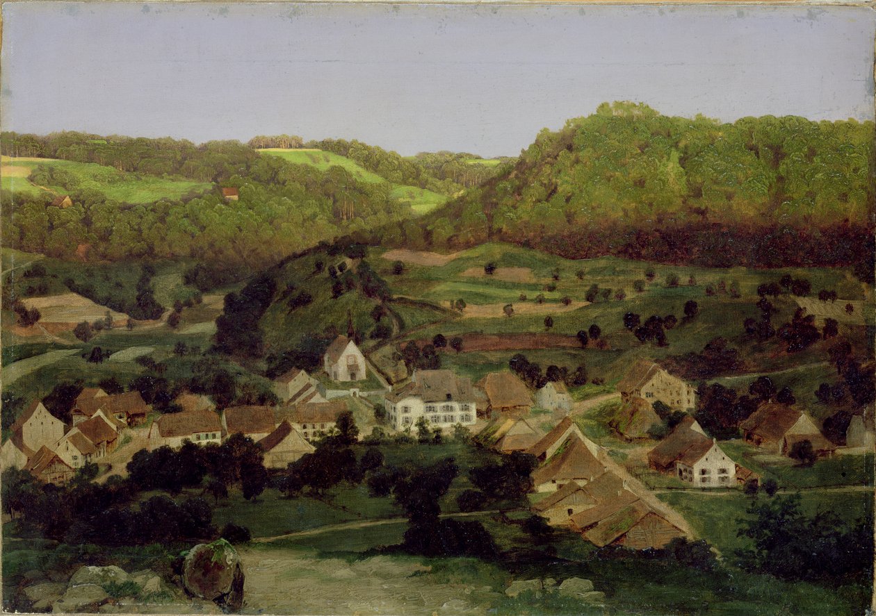Utsikt över byn Tenniken, 1846 av Arnold Böcklin