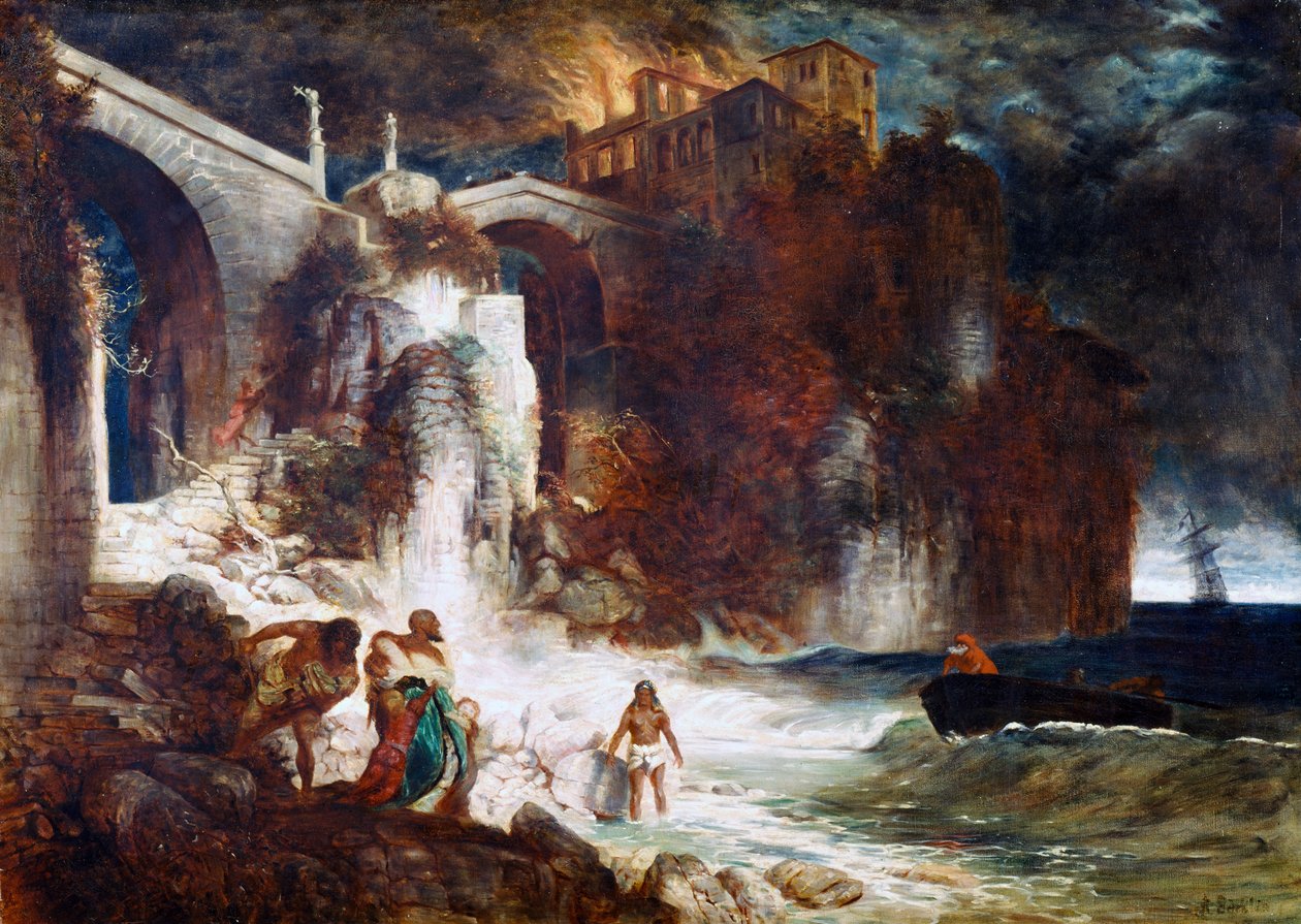 Piratangrepp på ett kustfort, 1872 av Arnold Böcklin