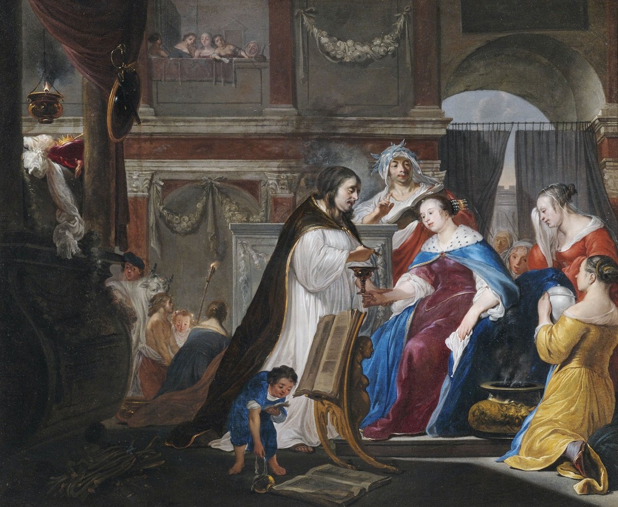Begravningen av drottning Artemisia för King Mausolos av Arnold Houbraken