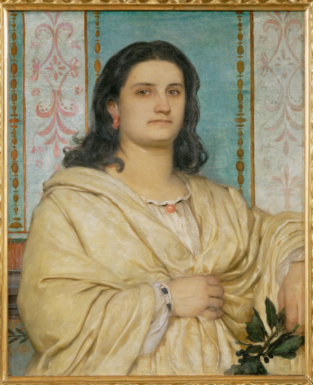 Bildnis Angela Boecklin als Muse - Porträtt av Angela Boecklin som musa ... (målning på duk) av Arnold Böcklin