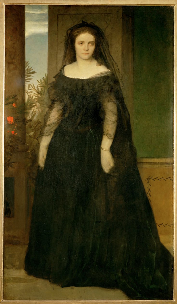 Bildnis der Schauspielerin Fanny Janauschek - Porträtt av skådespelerskan Fanny Janauschek ... (målning på duk) av Arnold Böcklin
