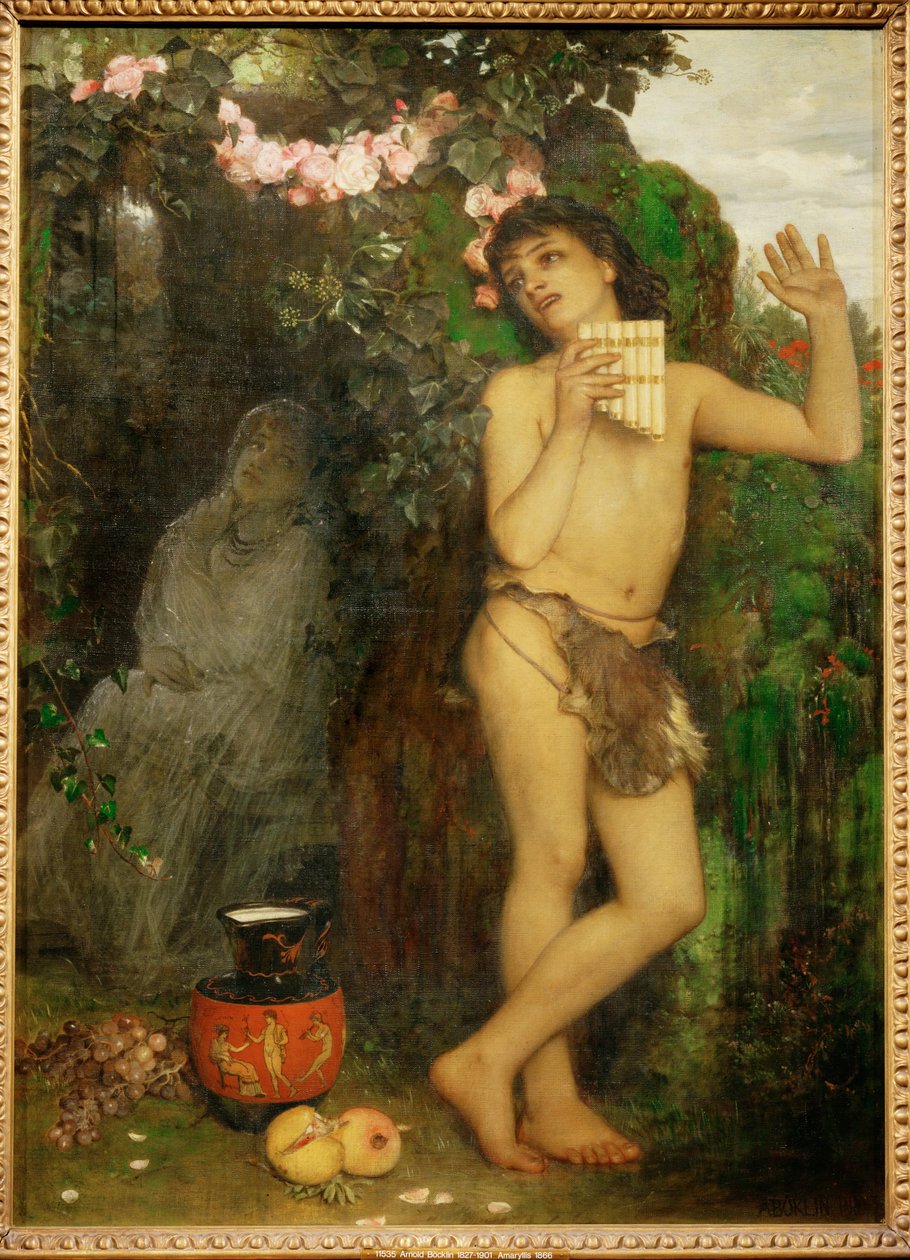 Die Klage des Schaefers - Herdens klagan ... (målning på duk) av Arnold Böcklin