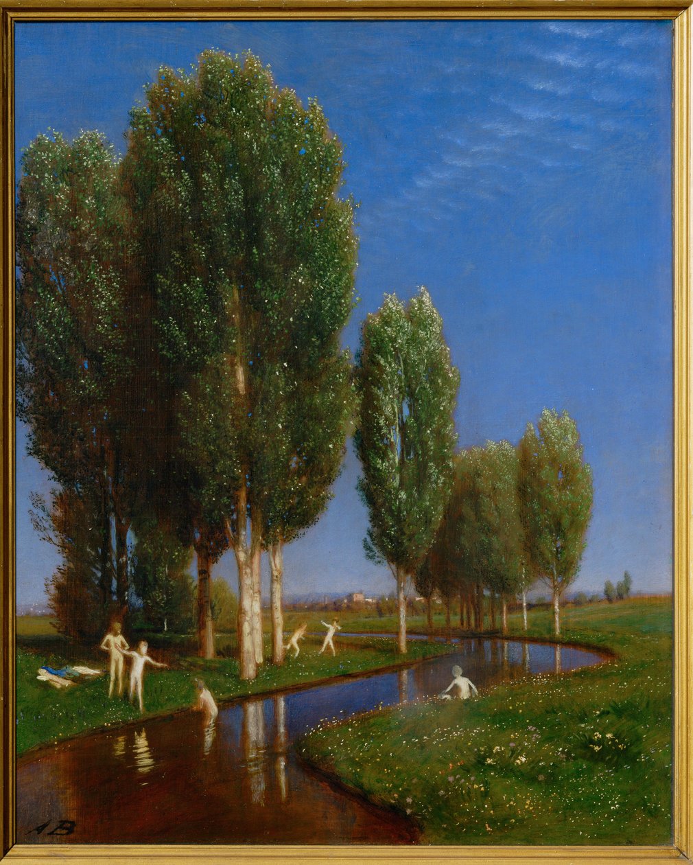 Ein Sommertag - En sommardag ... (målning på trä) av Arnold Böcklin