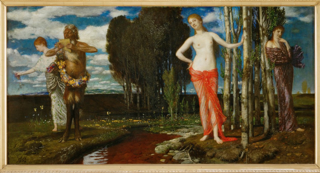 Fruehlingserwachen - Vårens uppvaknande ... (målning på duk) av Arnold Böcklin