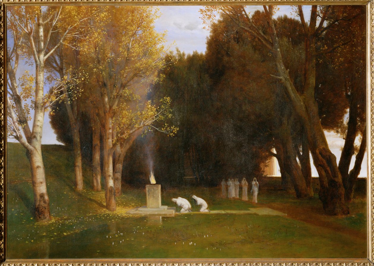 Heiliger Hain - Heliga lunden ... (målning på duk) av Arnold Böcklin