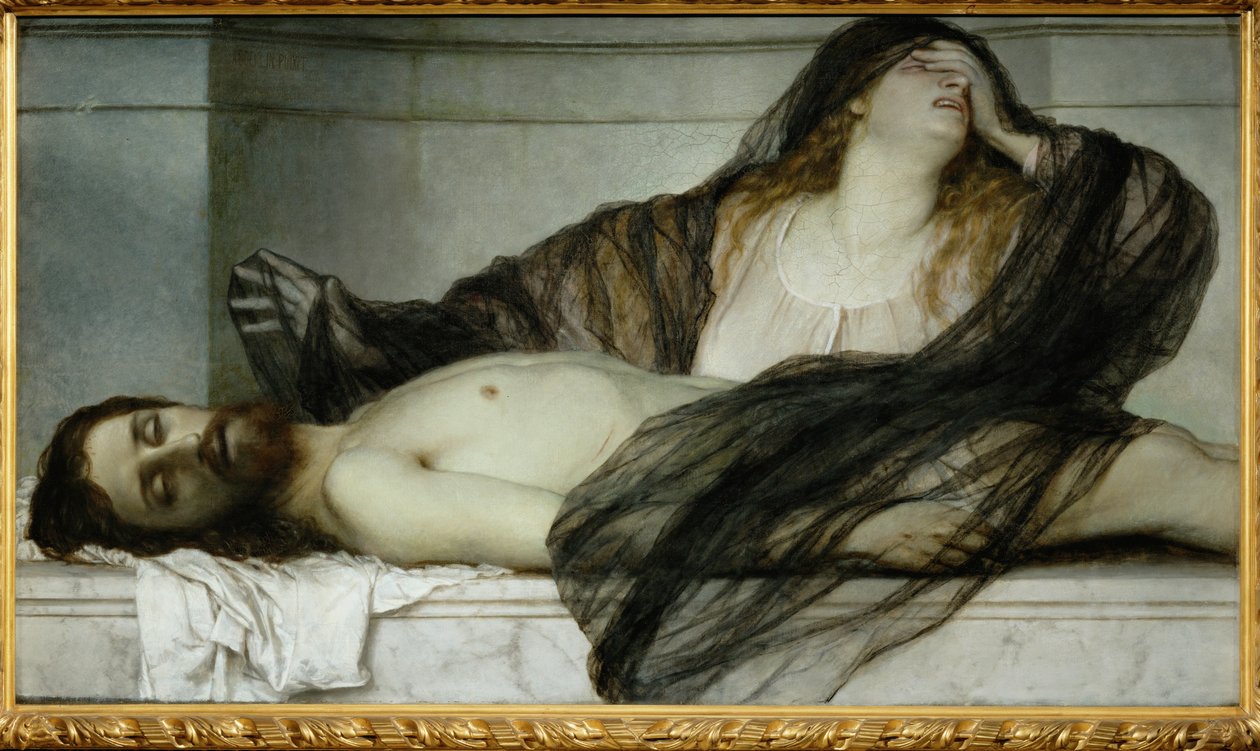 Maria Magdalena beweint den toten Christus - Maria Magdalena beklagar den döde Kristus ... (målning på duk) av Arnold Böcklin