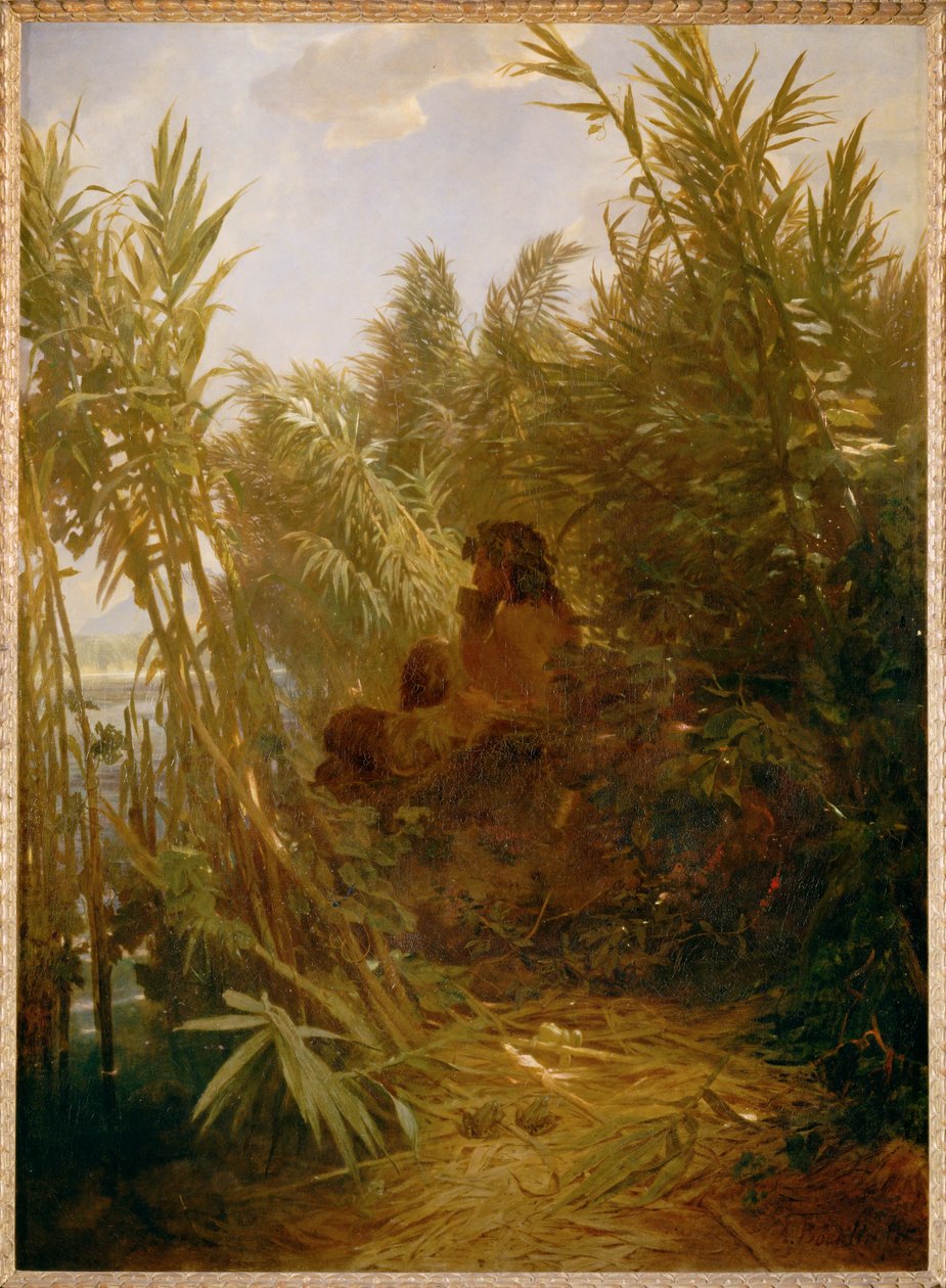Pan im Schilf - Pan i vassen ... (målning på duk) av Arnold Böcklin