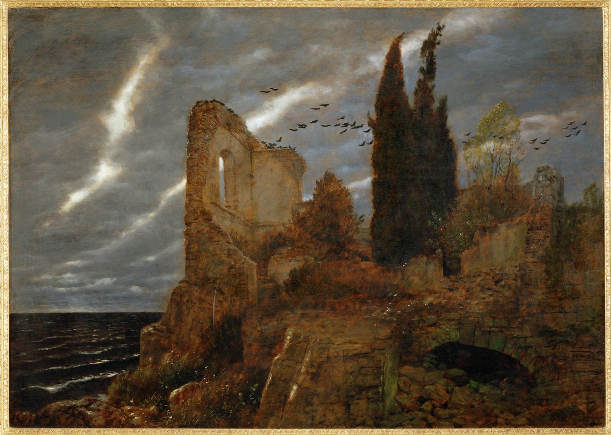 Ruine am Meer - Ruin på havsstranden ... (målning på duk) av Arnold Böcklin