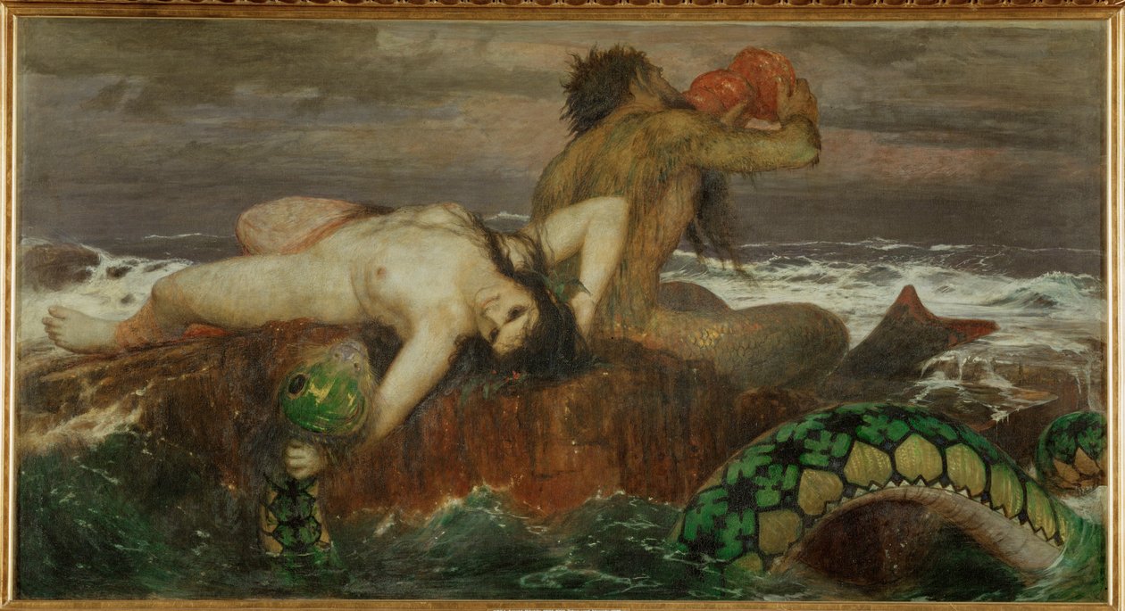 Triton och Nereide ... (målning på duk) av Arnold Böcklin