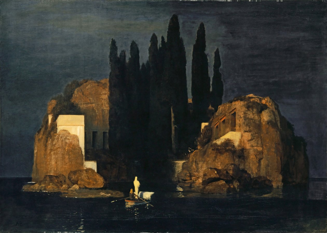 Tyska: Die Toteninsel De dödas ö av Arnold Böcklin