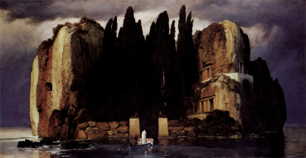 Tyska: Die Toteninsel De dödas ö av Arnold Böcklin