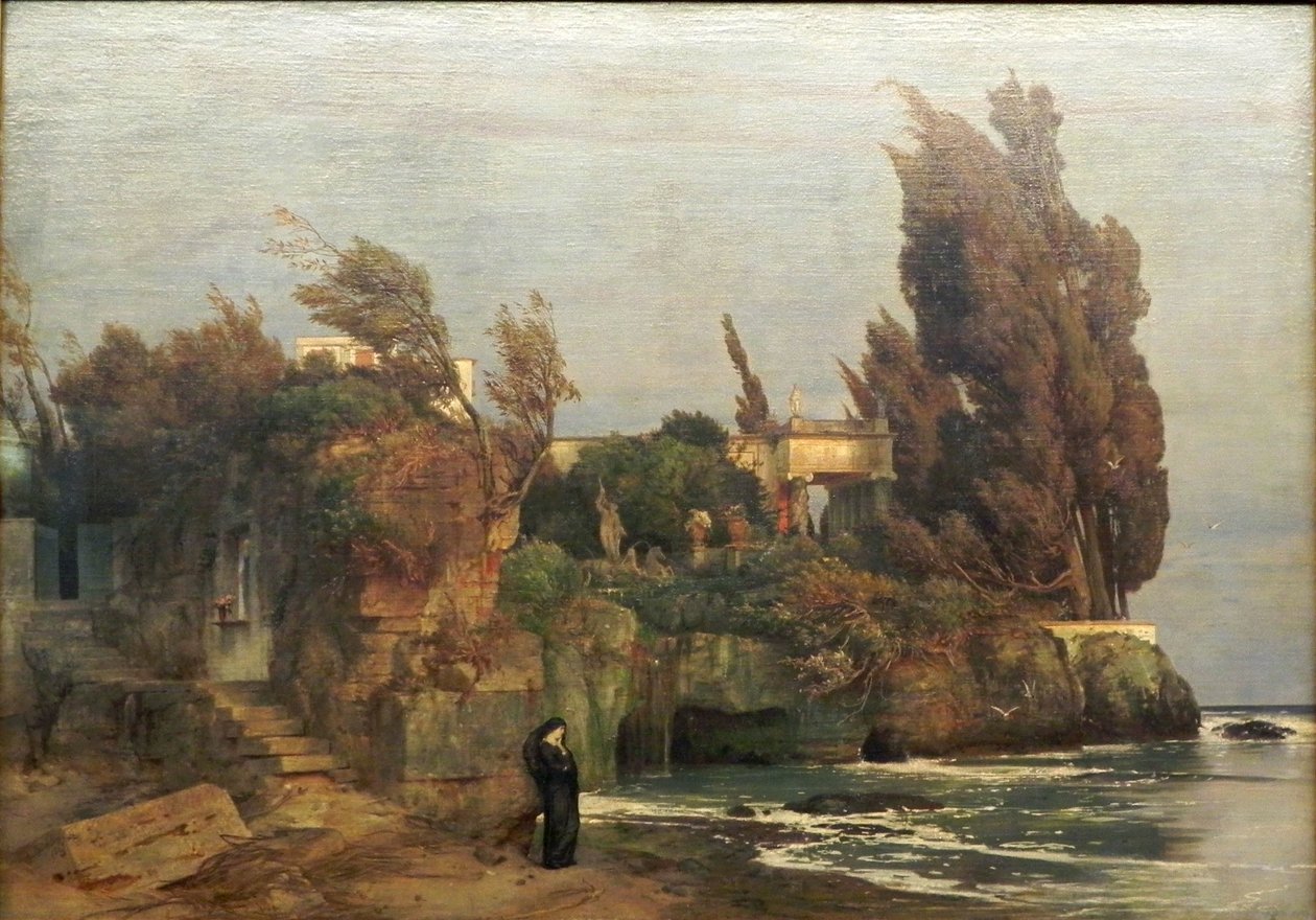 Tyska: Villa am Meer II Villa vid havet, version II av Arnold Böcklin